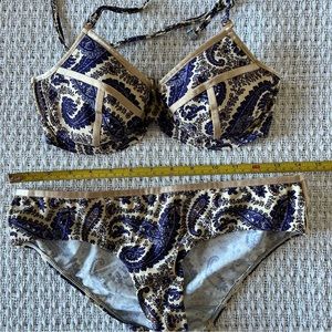 Zimmermann Purple and Sand  Bikini Set